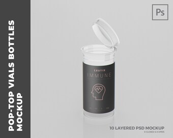 Pop-Top Vials Bottles MockUp