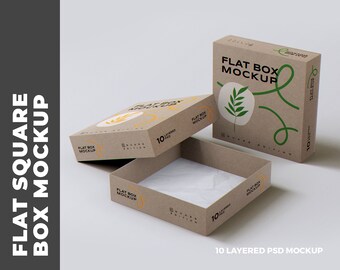 Flat Square Box MockUp