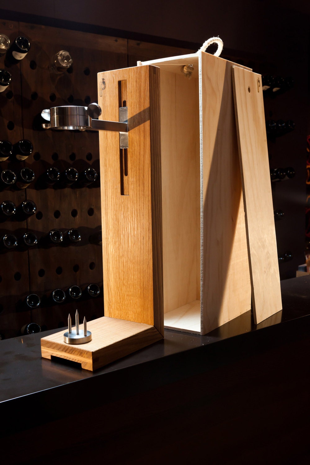 Morsa Porta Prosciutto In Legno E Ferro Battuto - Made In Italy Per Taglio A Mano E Presentazione - Foto 8