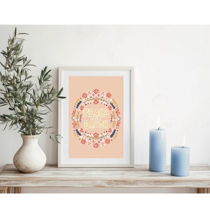 Peace on Earth Art Print Digital PDF Christmas Art