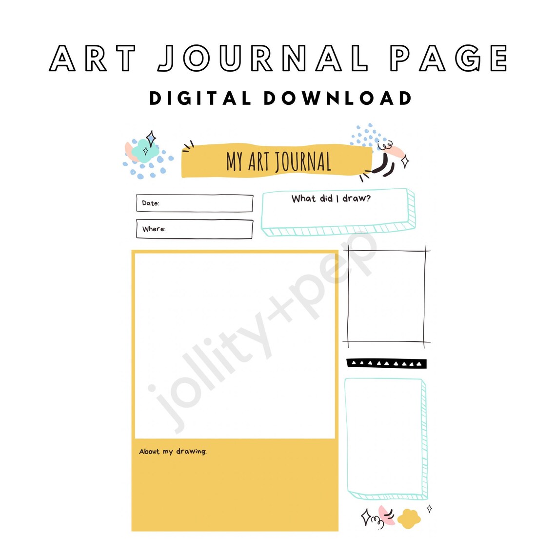 Art Journal Printable Digital Download Homeschool Printable | Etsy
