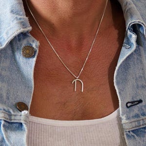 Chai Pendant, Chai charm, Geometric , Sterling Silver Pendant, Jewish gifts, Judaica gift jewelry, Bar mitzvah, Jewish chai, Chai necklace