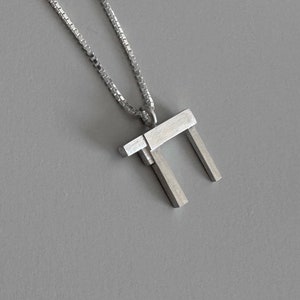 jerusalem Chai Pendant, Chai charm, Geometric, Jewish gifts, Judaica gift jewelry, Bar mitzvah, Jewish chai, Chai necklace, gift for him