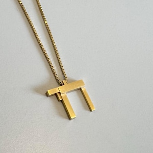 Jerusalem Chai Pendant, Chai charm, Geometric, Jewish gifts, Judaica gift jewelry, Bar mitzvah, Jewish chai, Chai necklace, gift for him