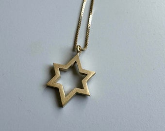 Gold Star of David Necklace, Gold Magen David Necklace, Jewish Jewelry, Jewish Star, Jewish Necklace, David star necklace, Solid gold