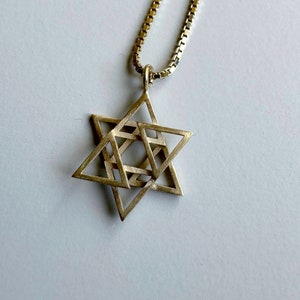 Gold plated Star of David Necklace, Gold plated Magen David Necklace, Jewish Jewelry, Jewish Star, Jewish Necklace, David star necklace