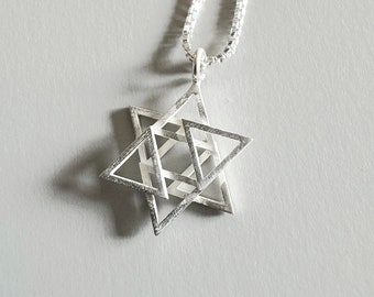 Star of David Necklace, silver Magen David Necklace, Jewish Jewelry, Jewish Star, Jewish Necklace, David star necklace, serling silver