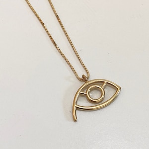 Good luck, evil eye, Minimalist necklace, Minimalist Jewelry, evil eye necklace, gold necklace, 14k gold, solid gold, eye chain, faith chain