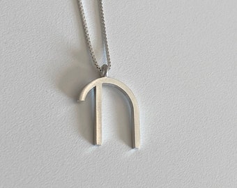 Chai Pendant, Chai charm, Geometric , Sterling Silver Pendant, Jewish gifts, Judaica gift jewelry, Bar mitzvah, Jewish chai, Chai necklace