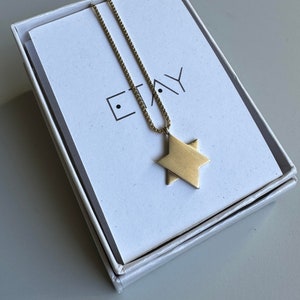 Gold plated Star of David Necklace, Gold plated Magen David Necklace, Jewish Jewelry, Jewish Star, Jewish Necklace, David star necklace