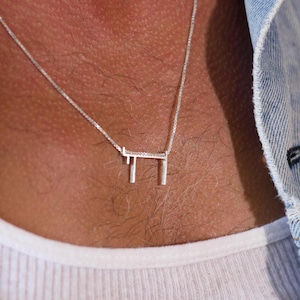 Chai Pendant, Chai charm, Geometric , Sterling Silver Pendant, Jewish gifts, Judaica gift jewelry, Bar mitzvah, Jewish chai, Chai necklace
