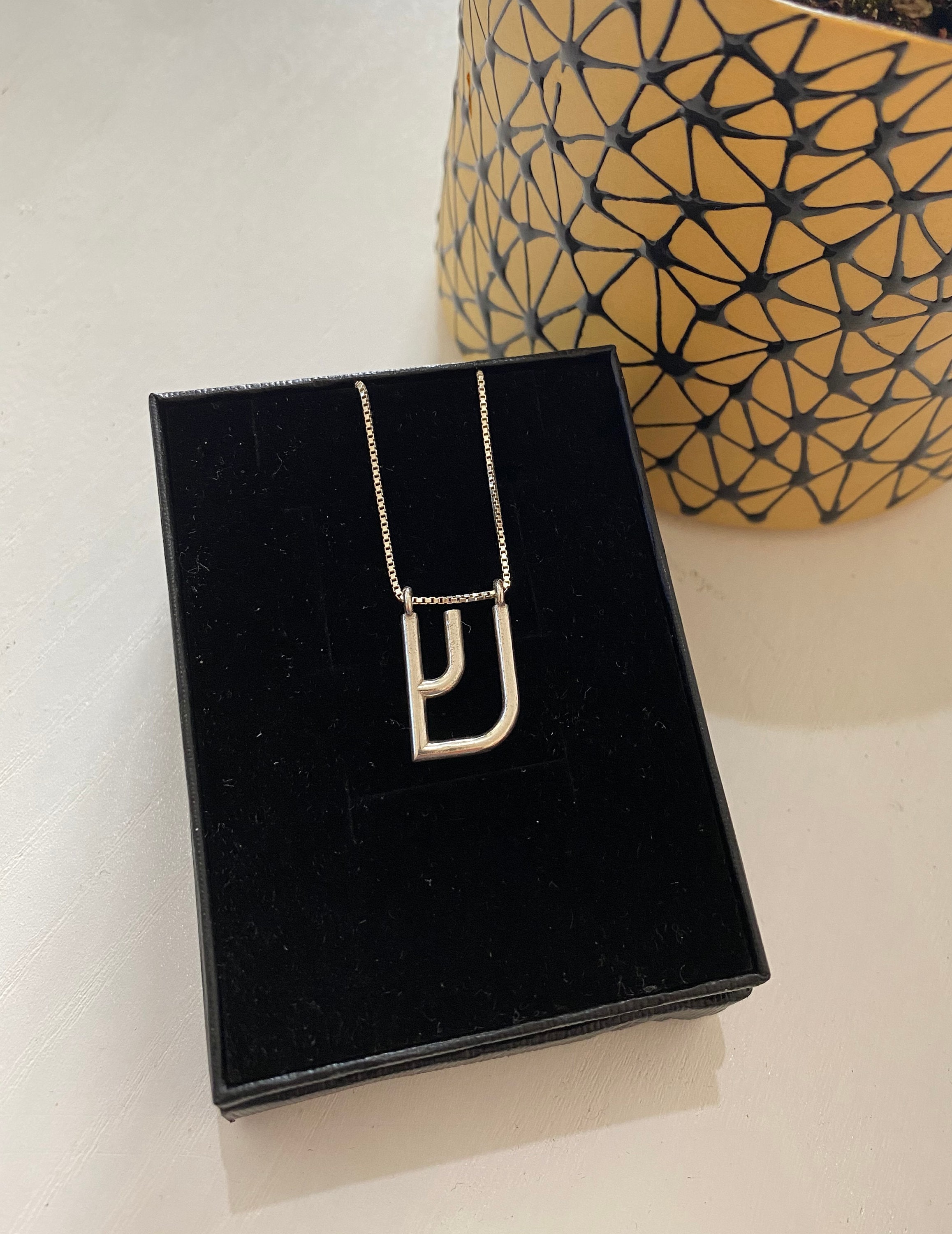 SH Letter, Minimalist Jewelry, Hebrew Letter, Letter Necklace, Letter ...