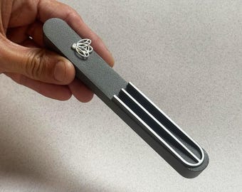 Handmade Bee Mezuzah Case, Sterling Silver Charm, Modern Judaica