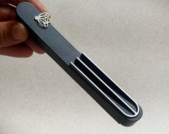 Handmade Bee Mezuzah Case, Sterling Silver, Modern Judaica