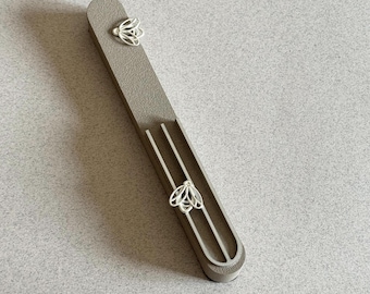 Handmade Bee Mezuzah Case, Sterling Silver Charm, Modern Judaica