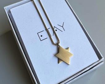 Gold plated Star of David Necklace, Gold plated Magen David Necklace, Jewish Jewelry, Jewish Star, Jewish Necklace, David star necklace