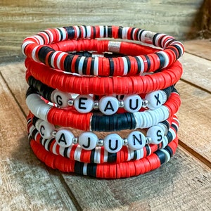 UL Game Day Bracelets - Red, Black, and White