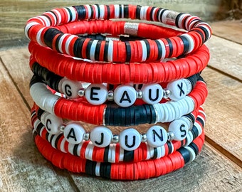 UL Game Day Bracelets - Red, Black, and White