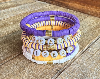Game Day Bracelets - Purple & Gold