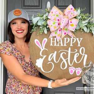 Easter Front Door Decor | Happy Easter | Easter Decor | Easter Wreath | Easter Door Hanger | Easter Door Wreath | Easter Sign