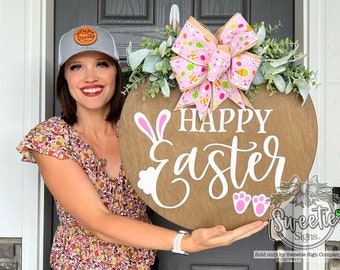 Easter Front Door Decor | Happy Easter | Easter Decor | Easter Wreath | Easter Door Hanger | Easter Door Wreath | Easter Sign