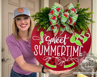 Summer Front Door Decor | Sweet Summertime Wreath | Summer Wreath | Summer Decor | Summer Sign | Front Door Wreath | Summer  Door Hanger