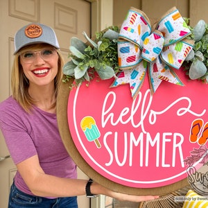 Summer Front Door Decor | Hello Summer | Summer Door Hanger | Summer Wreath | Summer Door Wreath | Summer Porch Decor | Summer Sign