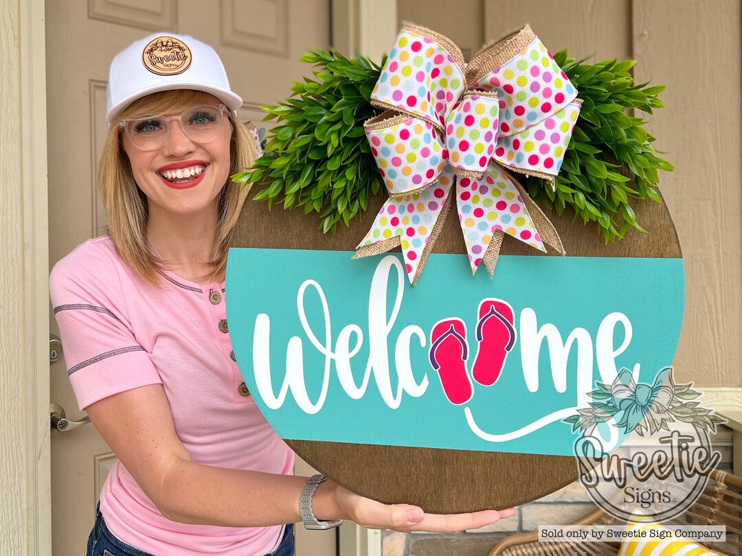 Summer Front Door Decor Summer Flip Flops Summer Door Hanger