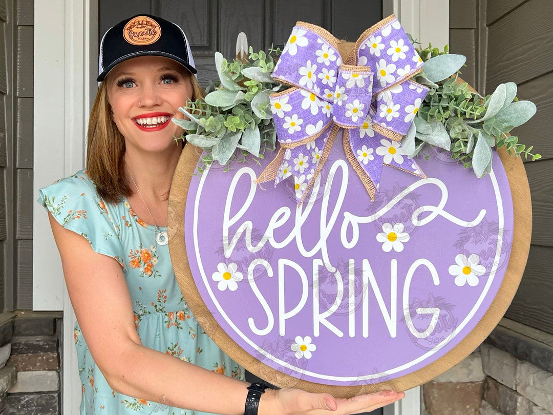 Spring Front Door Decor | Hello Spring Wreath | Spring Wreath | Tulips ...