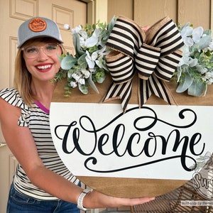 Front Door Decor | Front Door Wreath | Welcome | Year Round Wreath | Front Door Sign | Front Door Hanger | Housewarming Gift | Home Decor