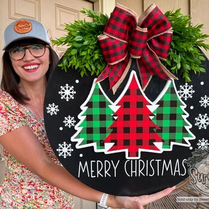 Christmas Front Door Decor | Merry Christmas | Christmas Wreath | Christmas Decor | Christmas Door Hanger | Christmas Door Sign