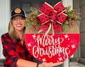 Christmas Front Door Decor | Merry Christmas | Christmas Wreath | Christmas Decor | Christmas Door Hanger | Christmas Door Sign