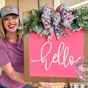 Spring Front Door Decor | Hello Wreath | Spring Wreath | Spring Front Door Wreath | Spring Door Hanger | Spring Door Wreath