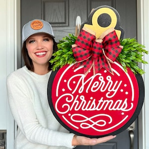 Christmas Front Door Decor | Merry Christmas | Christmas Wreath | Christmas Decor | Christmas Sign | Christmas Door Wreath | Christmas