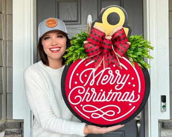 Christmas Front Door Decor | Merry Christmas | Christmas Wreath | Christmas Decor | Christmas Sign | Christmas Door Wreath | Christmas
