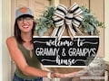 Front Door Decor | Grandparents Sign | Welcome To Grandma And Grandpa's House | Front Door Sign | Grandparents Wreath | Grandparents Gift