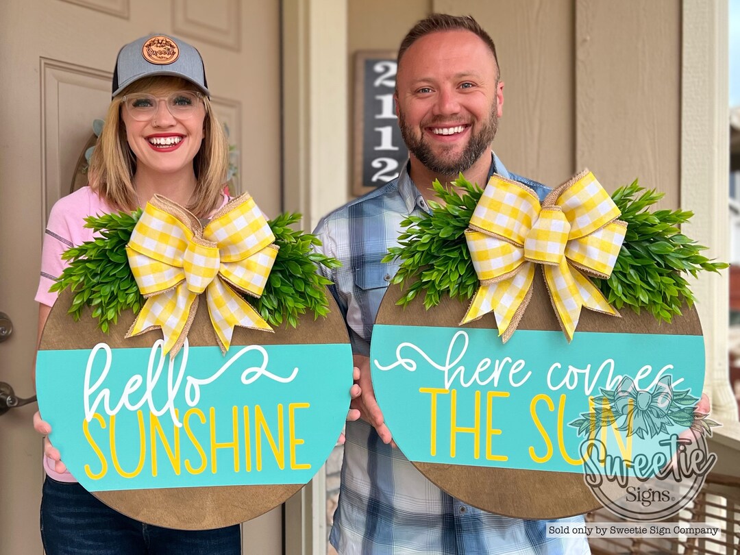 Double Front Door Decor Double Door Set Hello Sunshine Double Summer