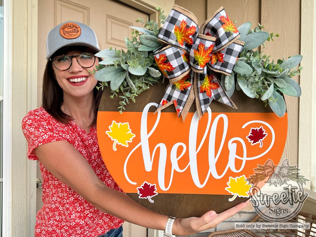 Fall Front Door Decor Fall Door Hanger Fall Sign Seaonal Door Hanger Fall Door Wreath