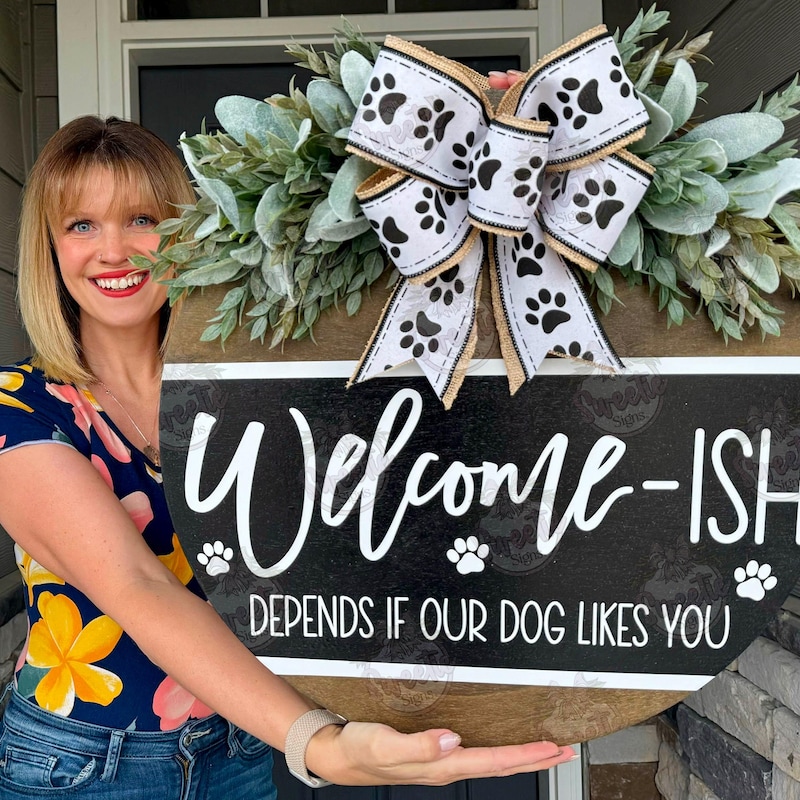 Front Door Round Welcome - Etsy