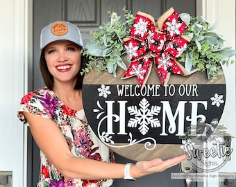 Winter Front Door Decor | Snowflake | Winter Front Door Wreath | Winter Door Hanger | Winter Wreath | Winter Door Wreath | Winter Sign