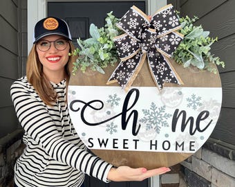 Winter Front Door Decor | Winter Welcome | Snowflake | Winter Door Hanger | Winter Wreath | Winter Door Wreath | Winter Decor | Winter Sign