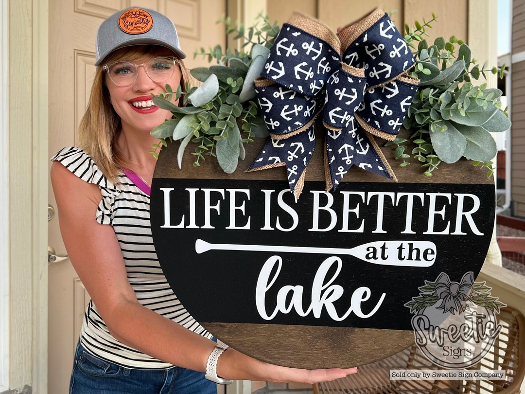 Front Door Decor Lake House Lake House Door Sign Life is Etsy