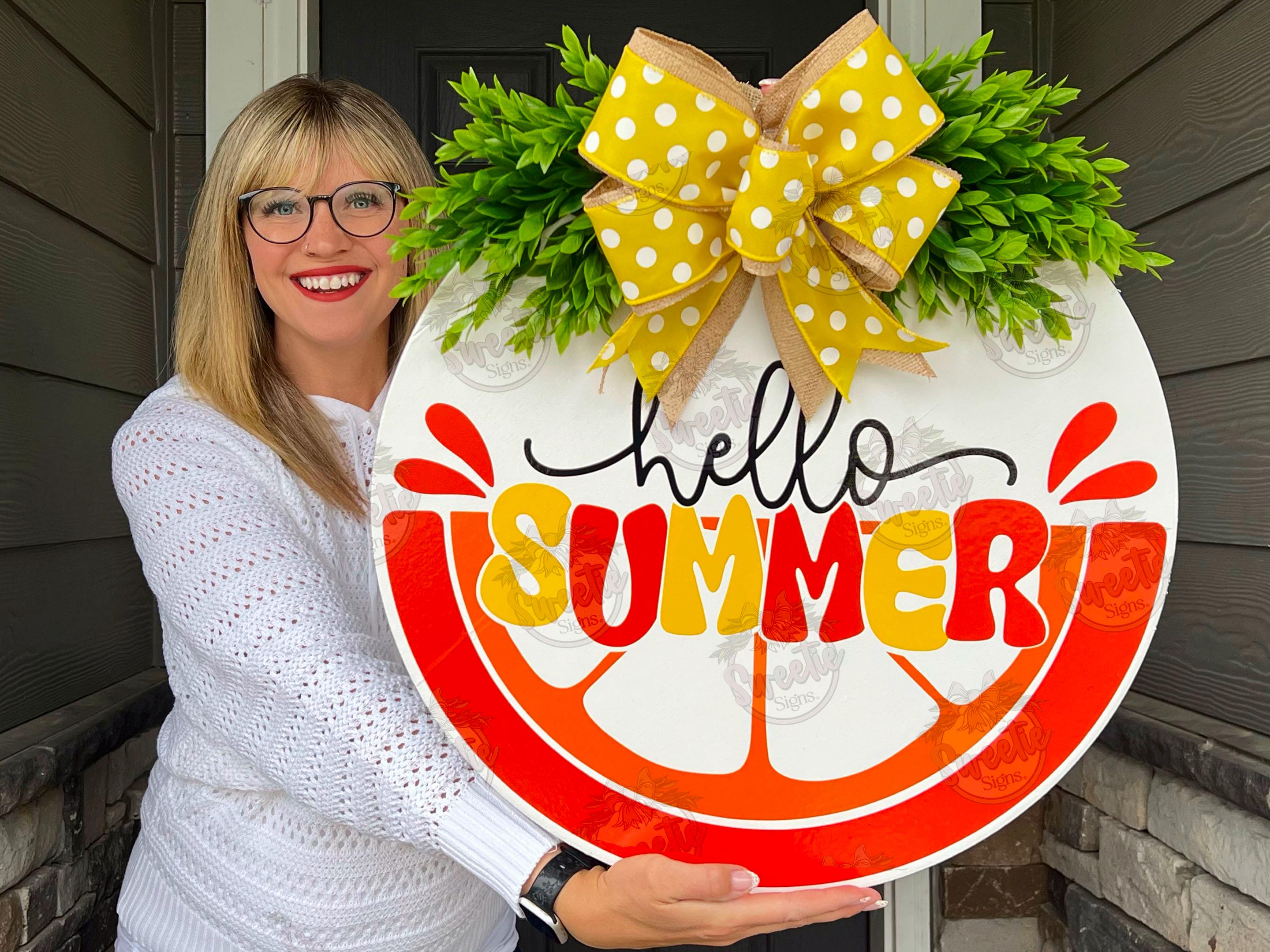 Summer Front Door Decor | Hello Summer | Summer Wreath | Summer Decor | Summer Sign | Front Door Wreath | Summer Door Hanger