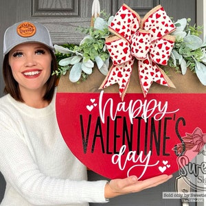 Valentines Front Door Decor | Valentine's Sign | Valentines Decor | Valentine's Wreath | Valentines Door Hanger | Valentine's Door Wreath