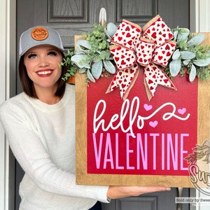 Valentines Front Door Decor | Valentine's Sign | Valentines Decor | Valentine's Wreath | Valentines Door Hanger | Valentine's Door Wreath