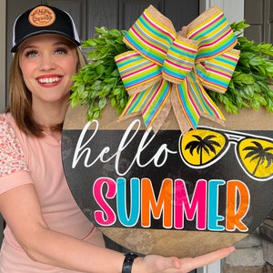 Summer Front Door Decor | Hello Summer | Summer Door Hanger | Summer Wreath | Summer Door Wreath | Summer Door Sign | Summer