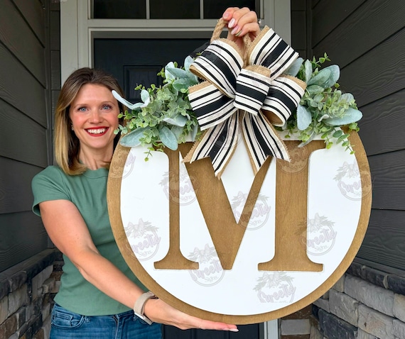 Front Door Hanger | Front Door Wreath | Last Name Initial | Front Door Sign | Year Round Wreath | Last Name Sign | Personalized