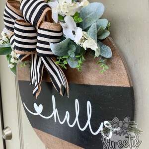 Front Door Decor Front Door Wreath Hello Welcome To Our Home Door Hanger Housewarming Gift Home Decor imagem 7