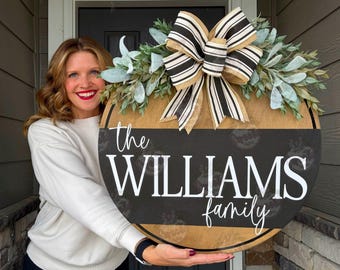 Front Door Decor | Last Name/Family | Year Round Wreath | Front Door Hanger | Personalized Door Wreath | Housewarming Gift | Home Decor