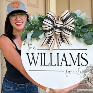 Front Door Decor | Last Name/Family | Personalized Welcome Sign | Front Door Wreath | Personalized Door Hanger | Door Wreath | Housewarming